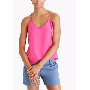 J. Crew Scalloped Pink Tank Top Size 4